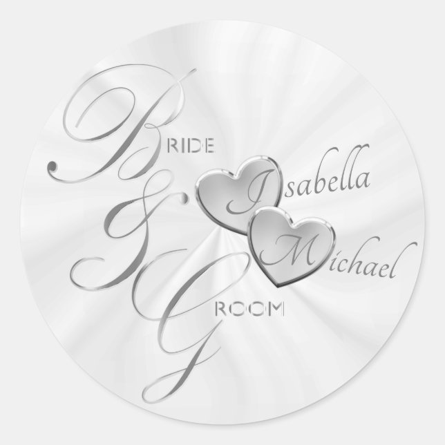 Sticker Rond Mariée et chambre d'argent pour le Mariage | Perso (Devant)