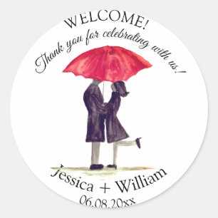 Sticker Rond Mariée et chambre Rustique moderne couple Mariage