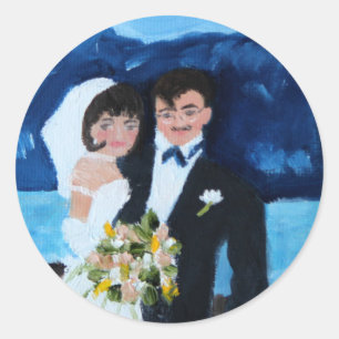 Sticker Rond Mariée et fille en France