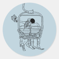 mariée et marié sur dessin de télésiège