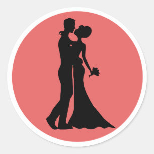 Sticker Rond Mariée et salle