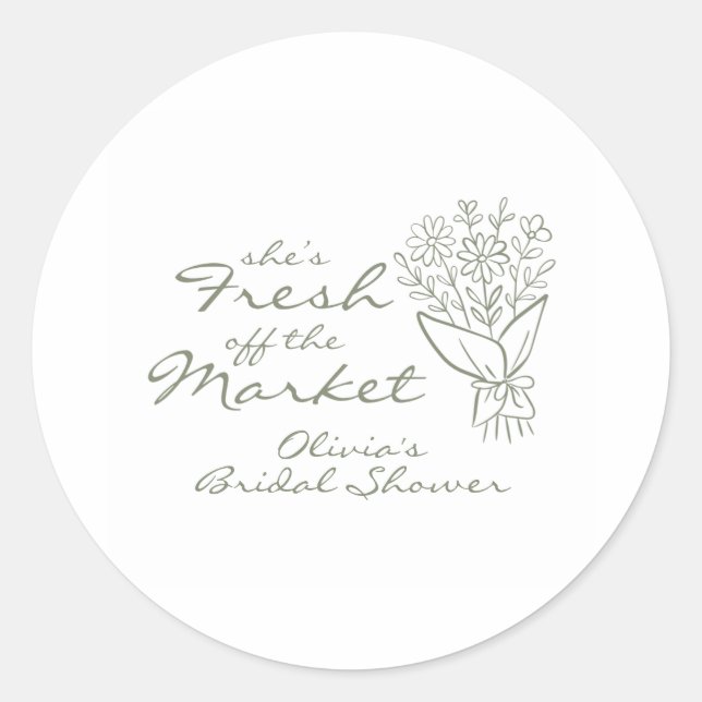 Sticker Rond Mariée Fraîchement Disponible (Devant)