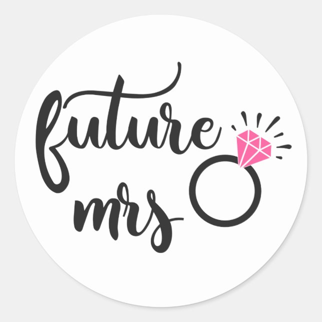 Sticker Rond Mariée future Mme la Mariage Fiançailles (Devant)