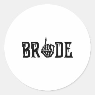Sticker Rond Mariée Groom Skeleton main Halloween Mariage Bache