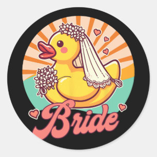 Sticker Rond Mariée Mariage nuptiale Bachelorette Rubber Duc