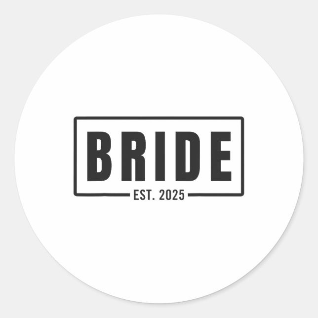 Sticker Rond Mariée prévue 2025 Future épouse Fiançailles Enter (Devant)