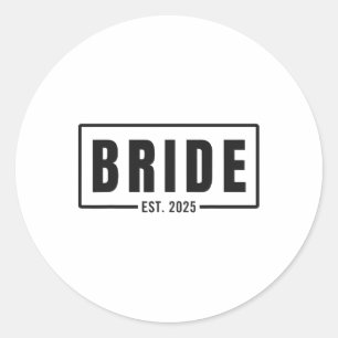 Sticker Rond Mariée prévue 2025 Future épouse Fiançailles Enter