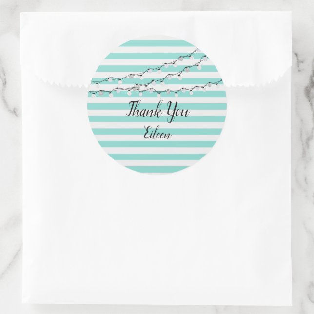 Sticker Rond Mariée Turquoise Bleu Mariage Brunch Douche Twinkl (Sac)