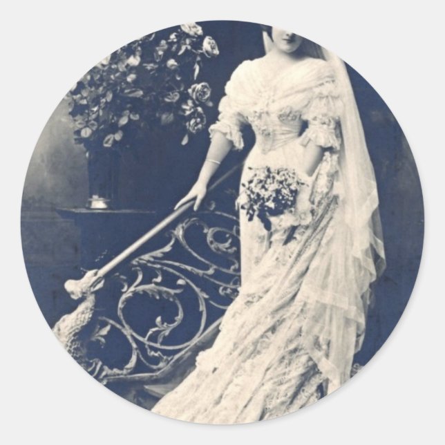 Sticker Rond Mariée victorienne (Devant)