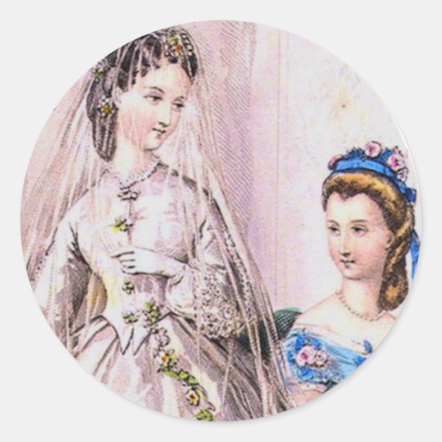 Sticker Rond Mariée victorienne 1863 (Devant)