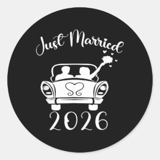 Sticker Rond Mariés Bagues de mariage assorties Couple 2026