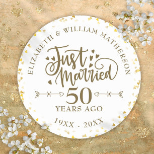 Sticker Rond Mariés depuis 50 ans, anniversaire de mariage