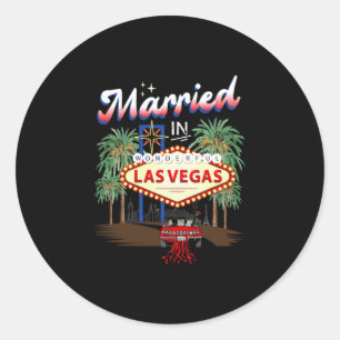 Sticker Rond Mariés Lors D'un Merveilleux Mariage à Las Vegas