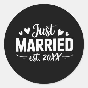 Sticker Rond Mariés sur mesure Just Married Est Femme Mari Soir