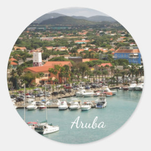 Sticker Rond Marina d'Aruba