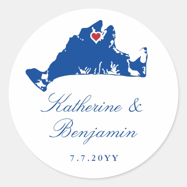 Sticker Rond Marina Navy Vineyard Haven de Martha's Vineyard (Devant)