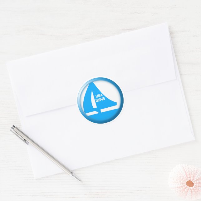 Sticker Rond Marina Symbol - Voilier (Enveloppe)