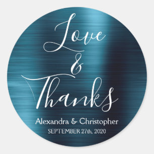 Sticker Rond Marine Blue Chic Metallic Love & Merci