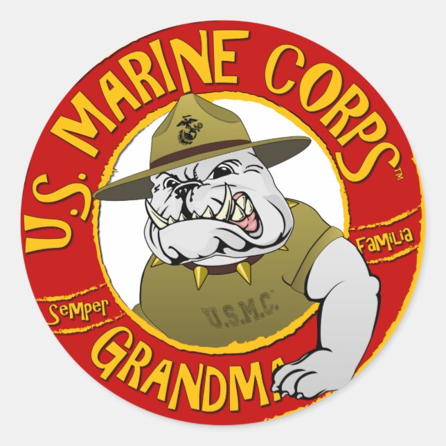 Sticker Rond Marine Corp Grand (Devant)