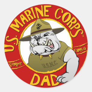 Sticker Rond Marine Corp Papa