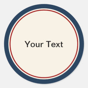 Sticker Rond Marine nautique et frontière rouge