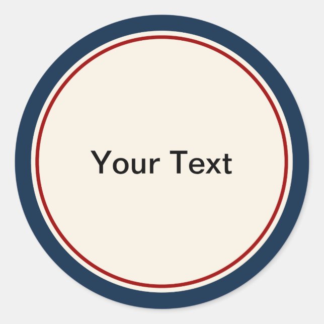 Sticker Rond Marine nautique et frontière rouge (Devant)