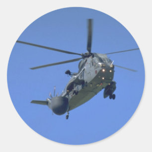 Sticker Rond Marine royale Sea King, hélicoptère de RSMA