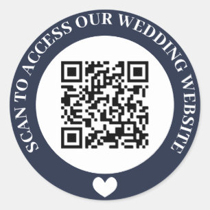 Sticker Rond Marine Scan pour accéder au site Mariage Coeur QR