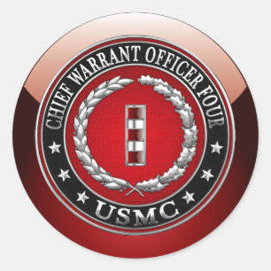 Sticker Rond Marines des États-Unis : Adjudant-chef quatre (USM