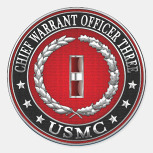 Sticker Rond Marines des États-Unis : Adjudant-chef trois (USMC