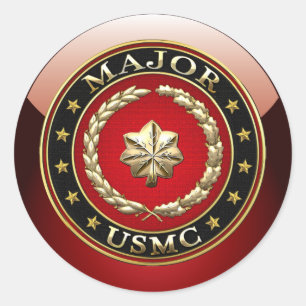 Sticker Rond Marines des États-Unis : Major (major de l'USMC) [