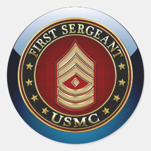 Sticker Rond Marines des États-Unis : Premier sergent (USMC 1er