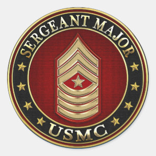 Sticker Rond Marines des États-Unis : Sergent-major (SgtMaj de