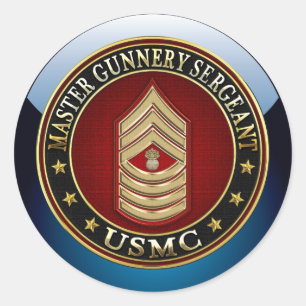 Sticker Rond Marines des USA : Sergent d'artillerie principal