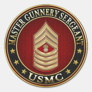 Sticker Rond Marines des USA : Sergent d'artillerie principal