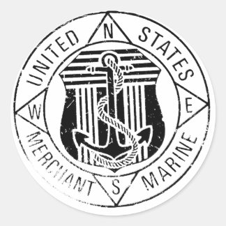 Sticker Rond Marines marchandes américaines par : David Lee