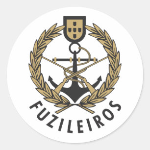 Sticker Rond Marines portugaises "Fuzileiros " de marine