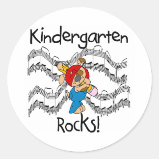 Sticker Rond Marionnette avec crayon Rocks de jardin d'enfants