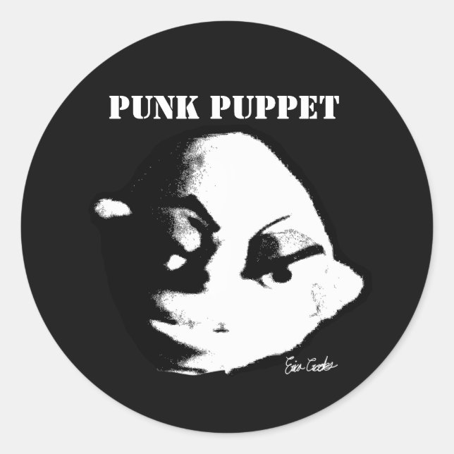 Sticker Rond Marionnette Punk (création Erica Crooks) (Devant)