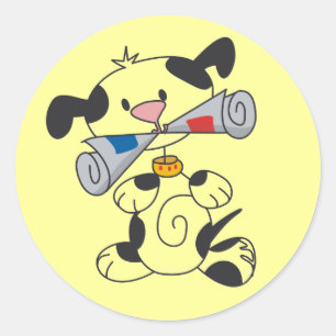 Sticker Rond Marionnettes avec T-shirts et cadeaux de journaux