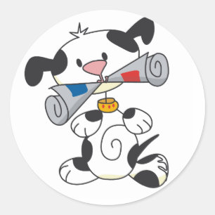 Sticker Rond Marionnettes avec T-shirts et cadeaux de journaux