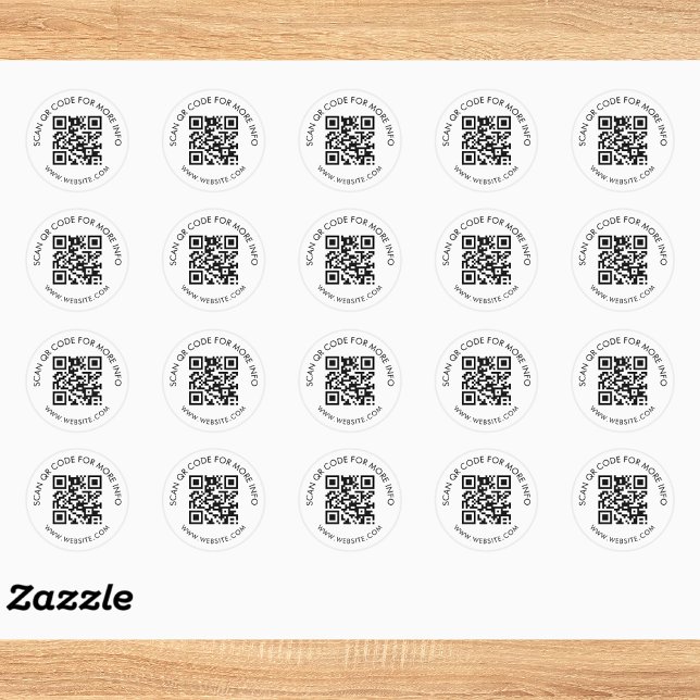 Sticker Rond Marketing de code QR personnalisé simple (Créateur téléchargé)