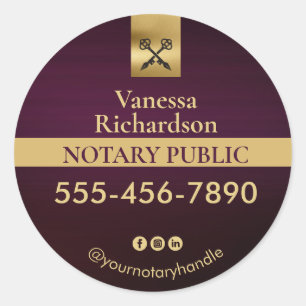 Sticker Rond Marketing notaire professionnel violet et or