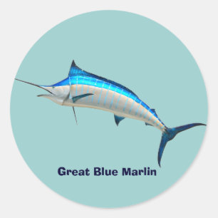 Sticker Rond Marlin bleu
