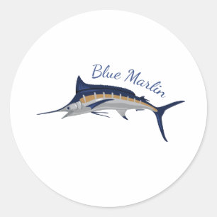Sticker Rond Marlin bleu