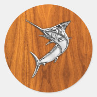 Marlin style Chrome sur Décor en bois de teck