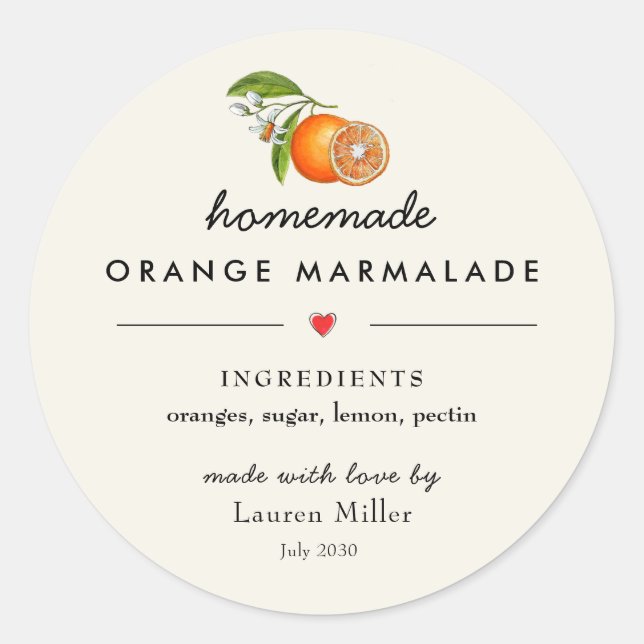 Sticker Rond Marmalade d'orange maison pot moderne (Devant)