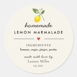 Sticker Rond Marmelade de citron maison Jar moderne