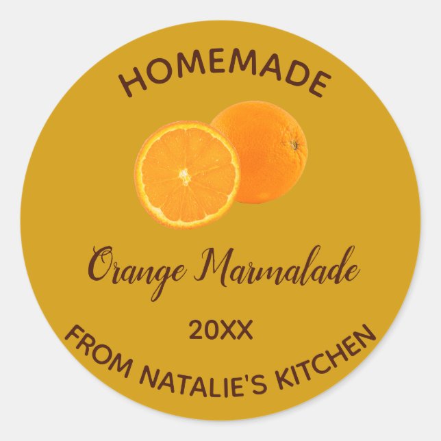 Sticker Rond Marmelade d'orange maison comestible et modifiable (Devant)