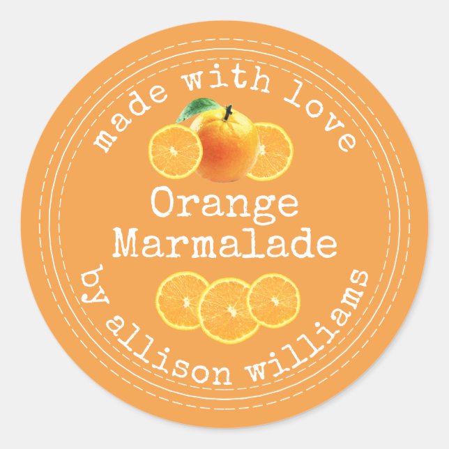 Sticker Rond Marmelade d'orange maison rustique (Devant)